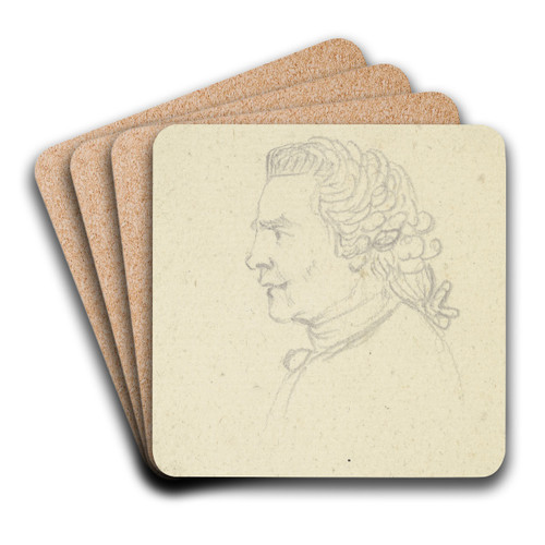 Kopf eines Mannes mit Haarbeutel by Daniel Nikolaus Chodowiecki Art Drink Coaster set Kopf eines Mannes mit Haarbeutel by Daniel Nikolaus Chodowiecki Art Drink Coaster set