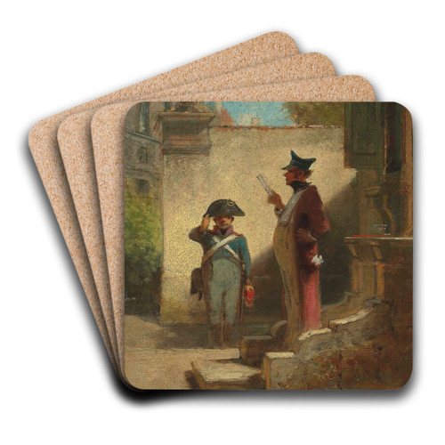 Der Platzkommandant by Carl Spitzweg Art Drink Coaster set