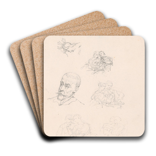 Head and Postures by Nicaise De Keyser Art Drink Coaster set