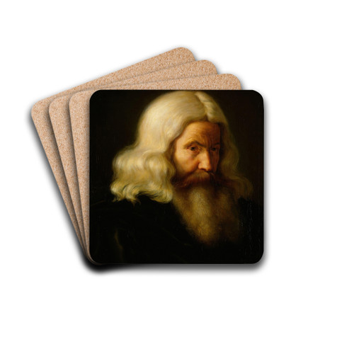 Study of an old Man by Adolph Tidemand Drink Coasters - set of 4