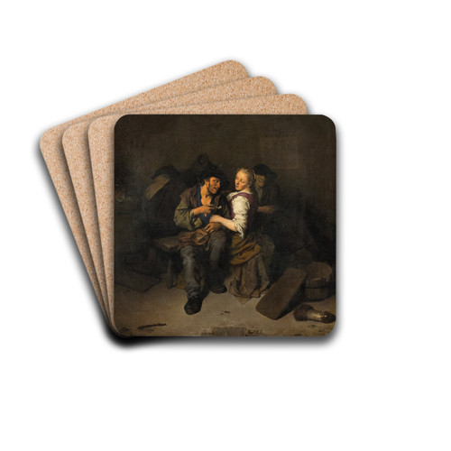Young Couple in a Tavern by Cornelis Pietersz. Bega Drink Coasters - set of 4