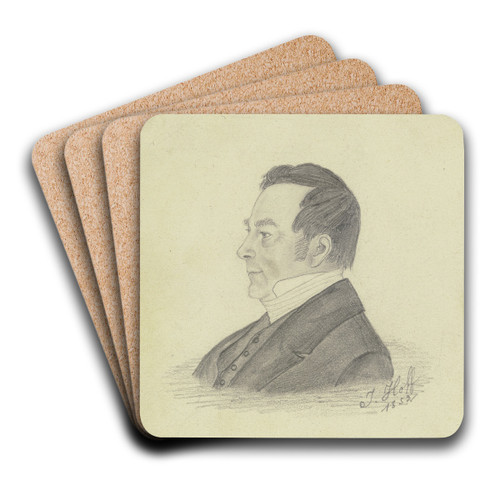 Bildnis Johann Jeremias Hoff, Vater des Knstlers by Johann Jakob Hoff Art Drink Coaster set