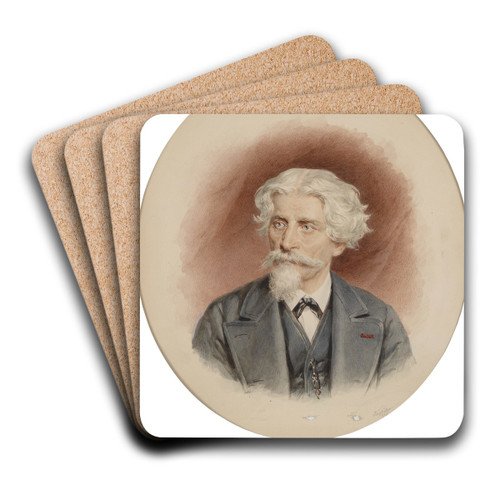 Bildnis Josef Gunkel by Josef Kriehuber Art Drink Coaster set