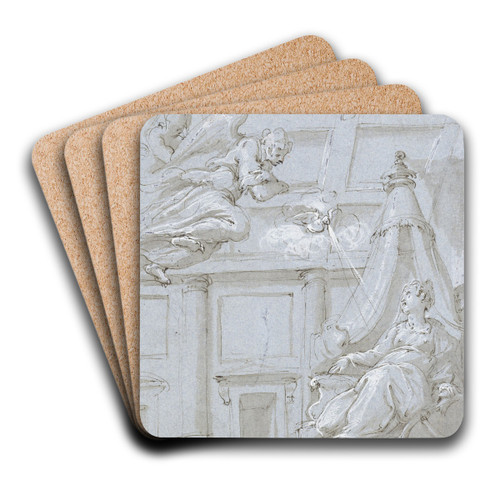 The Annunciation by Giorgio Vasari Art Drink Coaster set