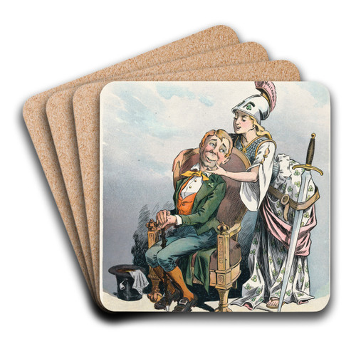 A flirtation by Louis Glackens Art Drink Coaster set A flirtation by Louis Glackens Art Drink Coaster set