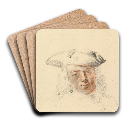 Portrait of a Young Man by Cornelis Troost Art Drink Coaster set