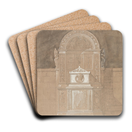 Gravmle over baron C F von Rumohr 1845 by Gottfried Semper Art Drink Coaster set