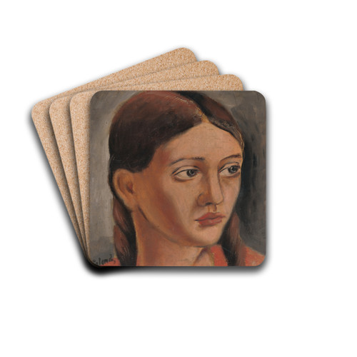 Girl's Head by Mikul Galanda Drink Coasters - set of 4 Girl's Head by Mikul Galanda Drink Coasters - set of 4