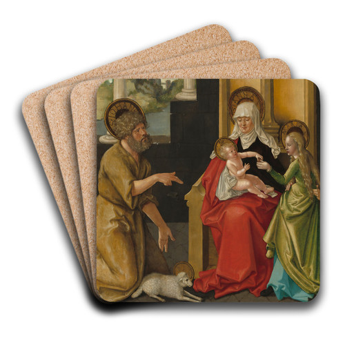 Saint Anne with the Christ Child, the Virgin and Saint John the Baptist by Hans Baldung Art Drink Coaster set