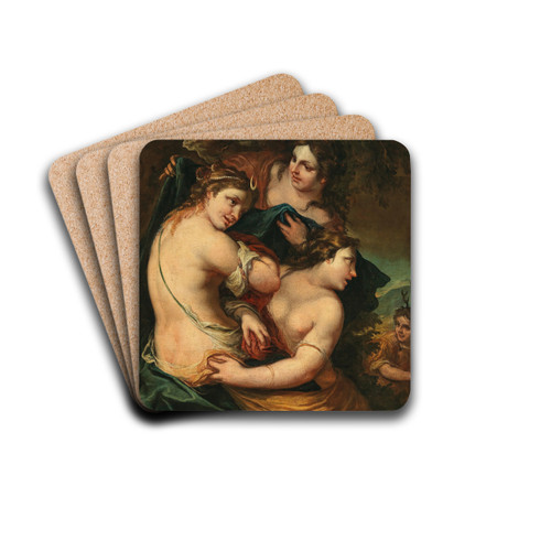 Diana and her nymphs surprised by Actaeon by Venetian School Drink Coasters - set of 4