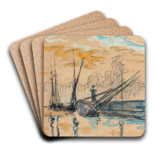 Saint-Tropez La jete by Paul Signac Art Drink Coaster set Saint-Tropez La jete by Paul Signac Art Drink Coaster set