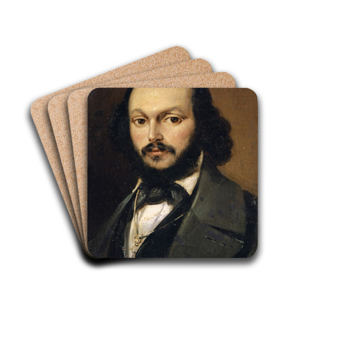 Portrait of a Bearded Man by Frank Buchser Drink Coasters - set of 4