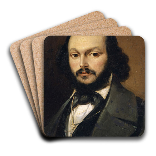 Portrait of a Bearded Man by Frank Buchser Art Drink Coaster set
