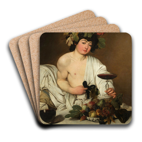 Bacchus by Caravaggio Art Drink Coaster set