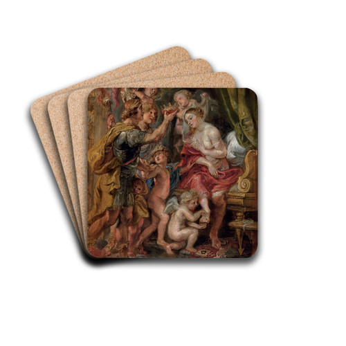 Alexander and Roxana by Peter Paul Rubens Drink Coasters - set of 4 Alexander and Roxana by Peter Paul Rubens Drink Coasters - set of 4