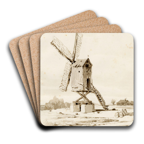 Een standerdmolen by Pieter van Loon Art Drink Coaster set
