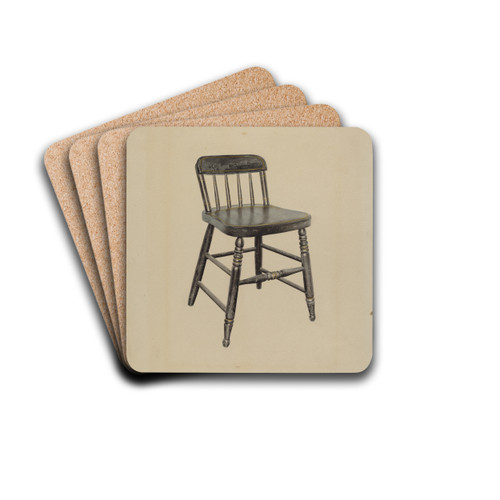 Shaker Dining Chair by John W. Kelleher Drink Coasters - set of 4 Shaker Dining Chair by John W. Kelleher Drink Coasters - set of 4