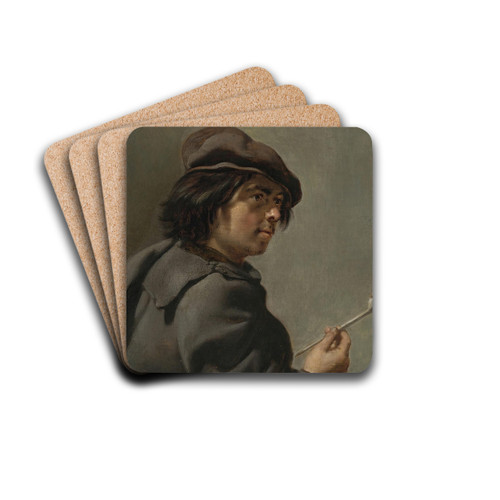 A Smoker by Jan Van Bijlert Drink Coasters - set of 4