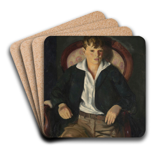 Portrait Of A Boy by George Wesley Bellows Art Drink Coaster set Portrait Of A Boy by George Wesley Bellows Art Drink Coaster set
