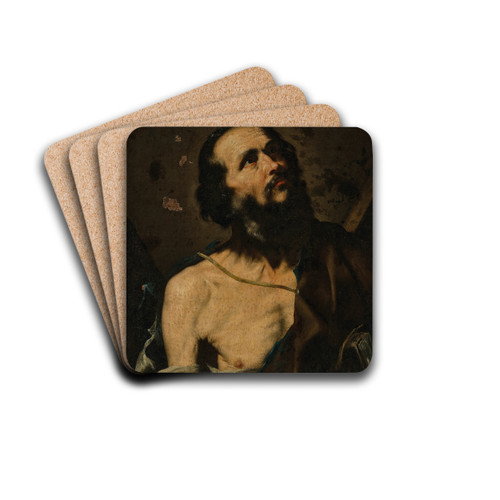 Saint Andrew - a fragment by Jusepe de Ribera Drink Coasters - set of 4