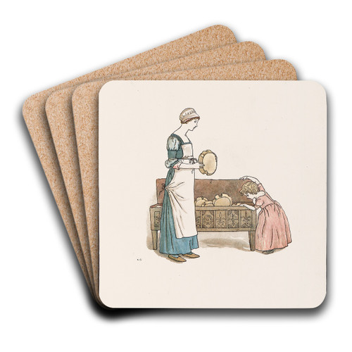 The Pied Piper of Hamelin Pl 6 by Kate Greenaway Art Drink Coaster set The Pied Piper of Hamelin Pl 6 by Kate Greenaway Art Drink Coaster set