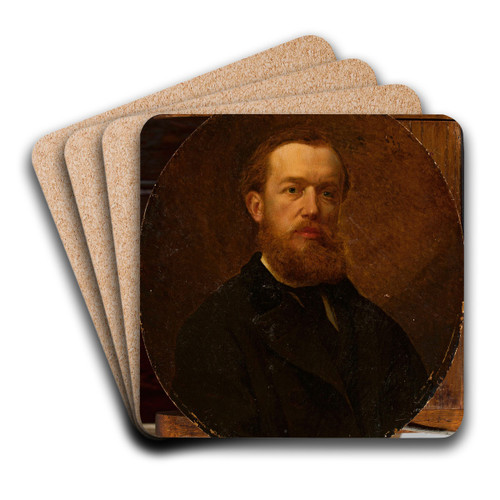 Portrait of Maksymilian Gierymski by Andrzej Mniszech Art Drink Coaster set