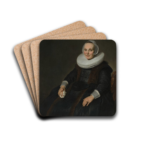 Portrait of a Woman by Jacob Adriaensz Backer Drink Coasters - set of 4