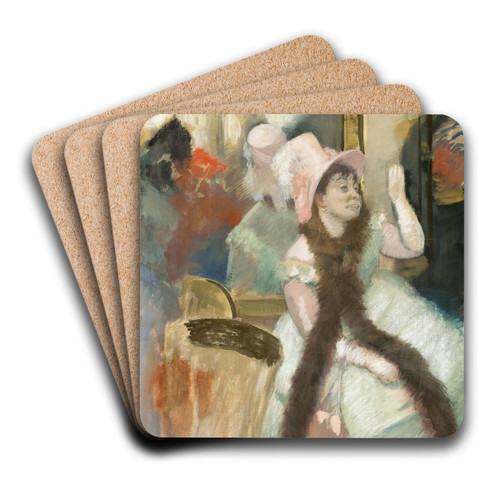 Portrait after a Costume Ball (Portrait of Madame Dietz-Monnin) by Edgar Degas Art Drink Coaster set