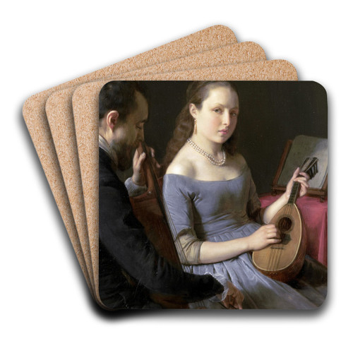The Duet by Charles van Beveren Art Drink Coaster set