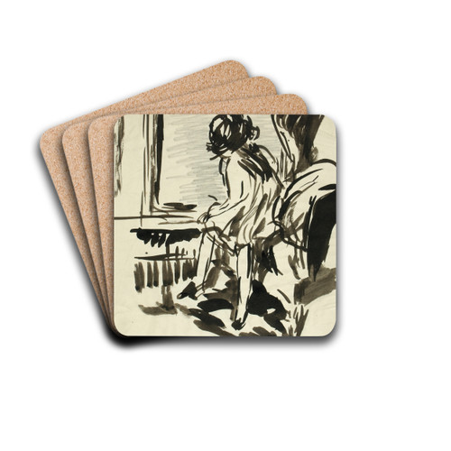 Harbor Scene by Henry Lyman Saen Drink Coasters - set of 4