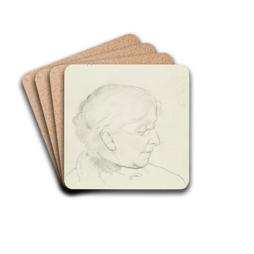 Luise Scholderer im Profil nach rechts by Otto Scholderer Drink Coasters - set of 4