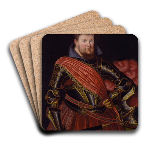 Prince Elector Christian II of Saxony by Zacharias Wehme Art Drink Coaster set