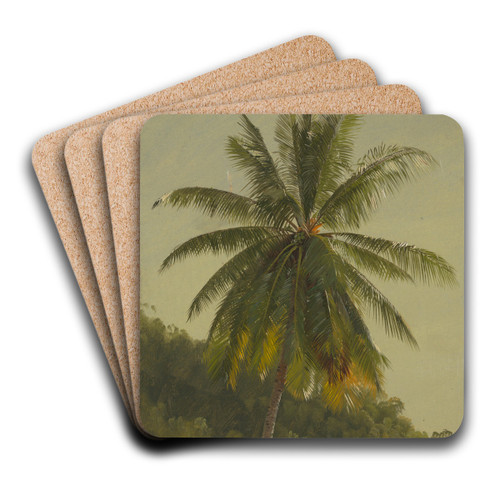 Palm Trees, West Indies by Frederic Edwin Church Art Drink Coaster set