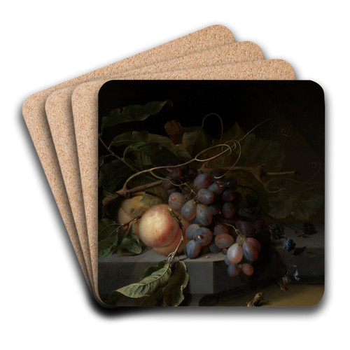 Fruchtstilleben mit Eidechse by Abraham Mignon Art Drink Coaster set
