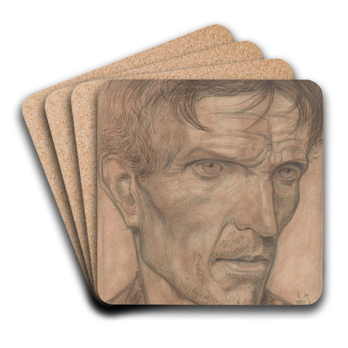 Kop van een man by Richard Nicolas Roland Holst Art Drink Coaster set