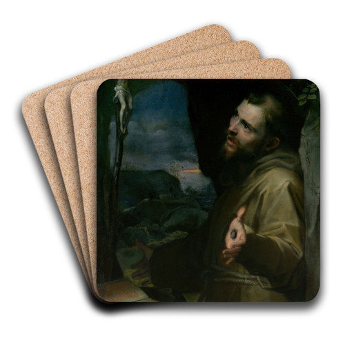 Saint Francis by Federico Barocci Art Drink Coaster set
