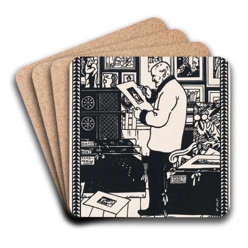 Portret van de verzamelaar Alphonse Lotz-Brissonneau by Jean Emile Laboureur Art Drink Coaster set