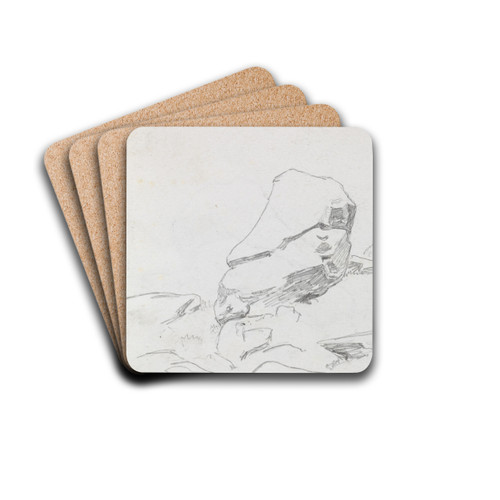 Stor stein by Hans Gude Drink Coasters - set of 4