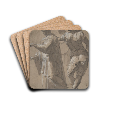 Two Standing Male Figures by Perino Del Vaga Drink Coasters - set of 4