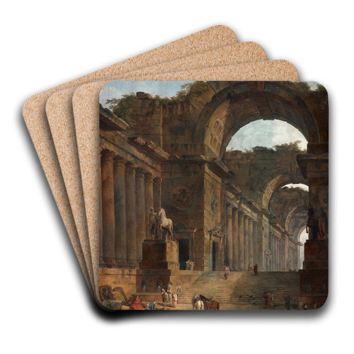 The Fountains by Hubert Robert Art Drink Coaster set