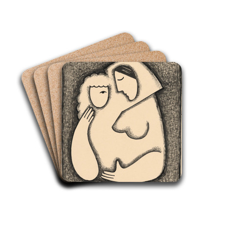 Girl's head by Mikul Galanda Drink Coasters - set of 4 Girl's head by Mikul Galanda Drink Coasters - set of 4
