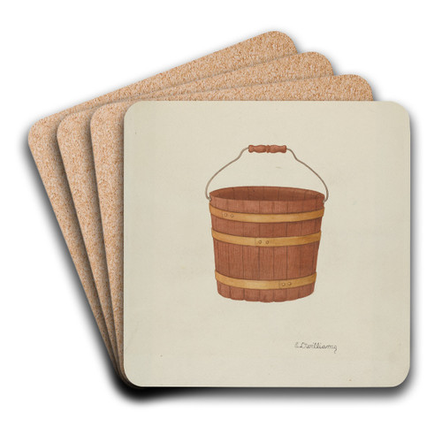 Shaker Cedar Basket by Edward D. Williams Art Drink Coaster set