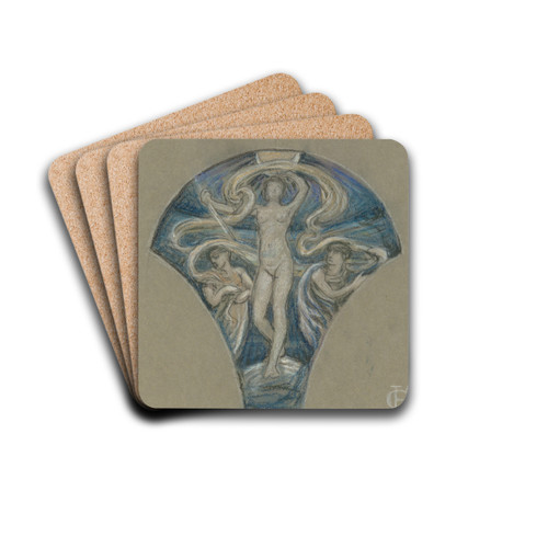 Study forLuna by Elihu Vedder Drink Coasters - set of 4