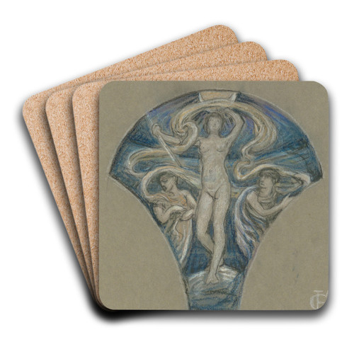Study forLuna by Elihu Vedder Art Drink Coaster set