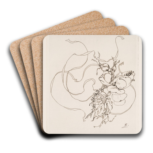 Assiette (rose). by Flix Bracquemond Art Drink Coaster set