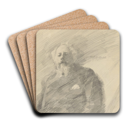 Holger Drachmann by Christian Krohg Art Drink Coaster set
