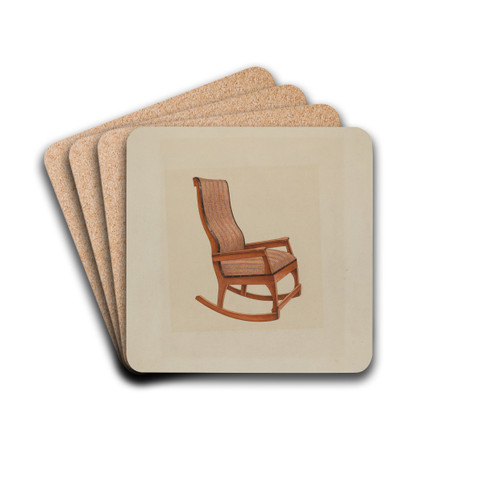Shaker Rocking Chair by Lon Cronk Drink Coasters - set of 4