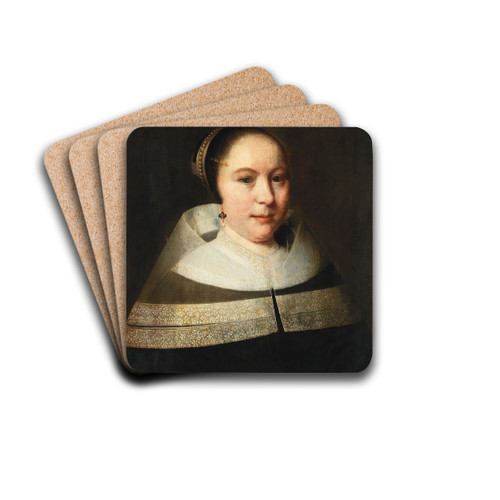 Portrait Of A Lady by Thomas de Keyser Art Drink Coaster set Portrait Of A Lady by Thomas de Keyser Art Drink Coaster set