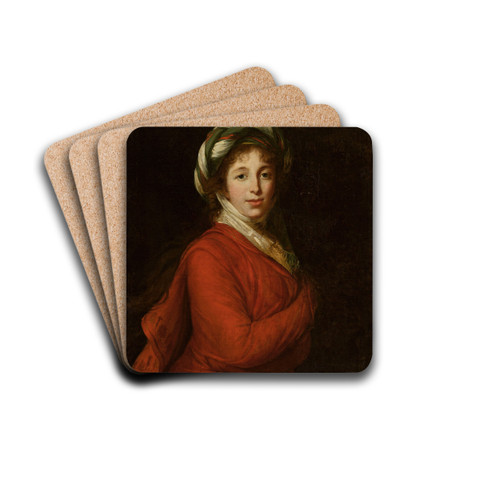 Portrait of a woman in a turban by Elisabeth Louise Vige Le Brun Drink Coasters - set of 4