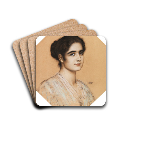 Bildnis der Tochter Mary by Franz von Stuck Drink Coasters - set of 4